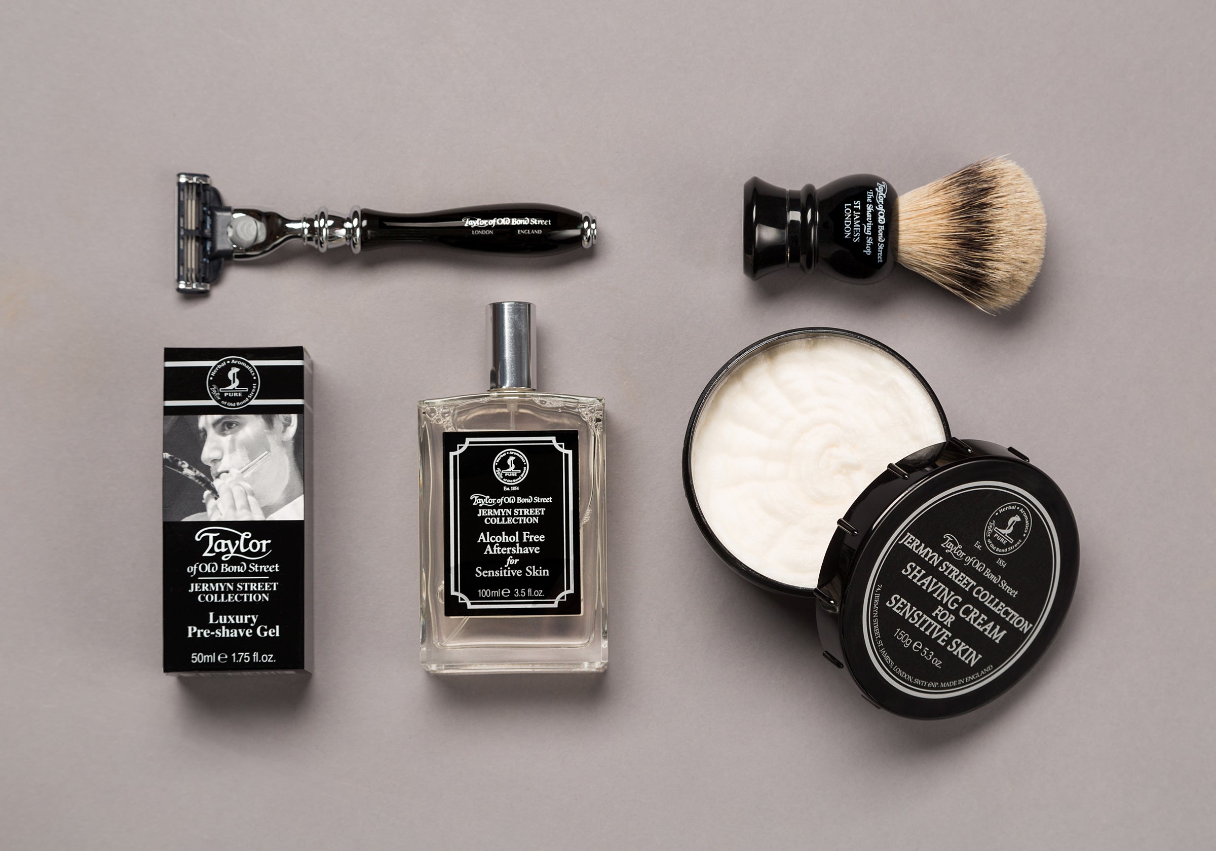 taylors products on a grey backdrop