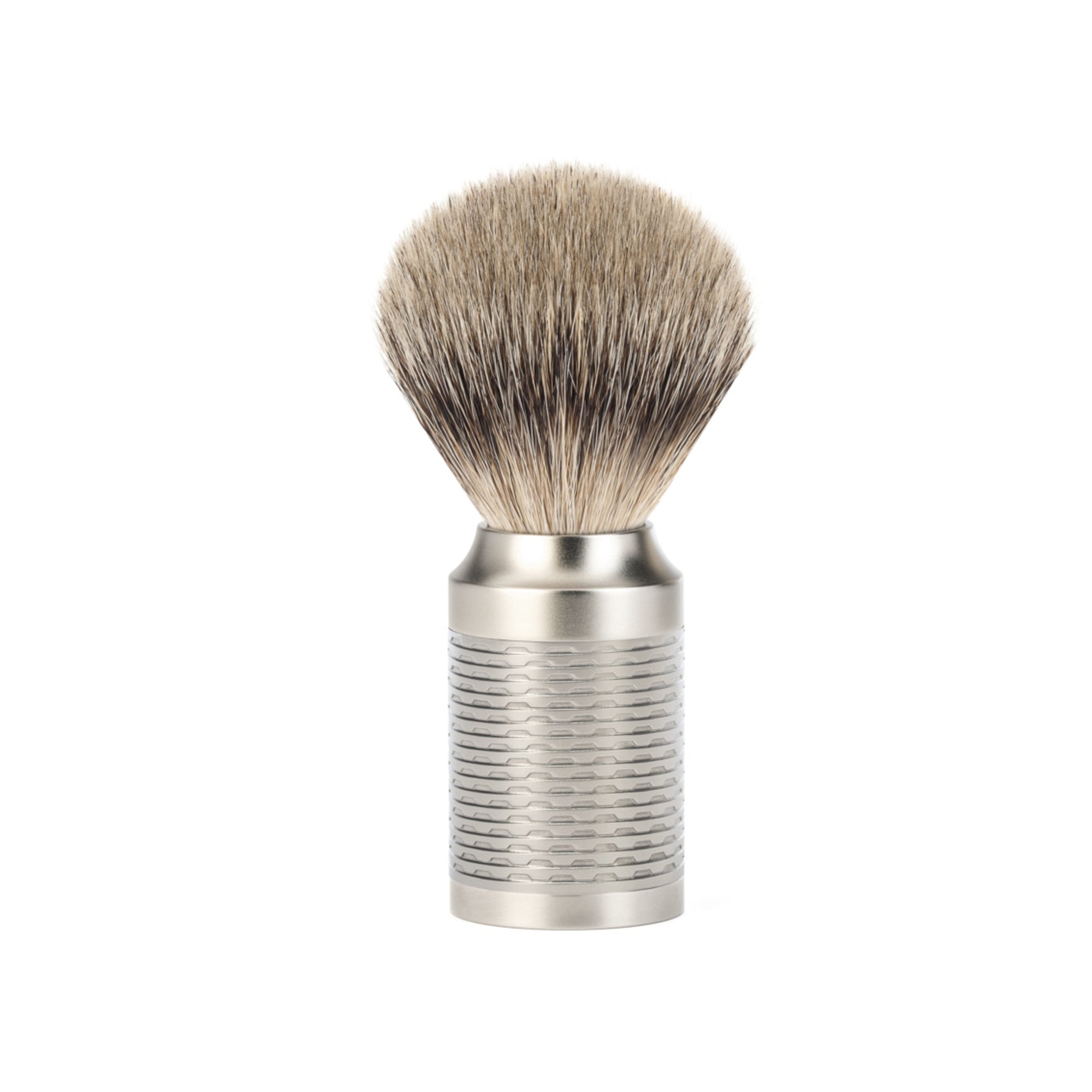MÜHLE Rocca Pure Matt Stainless Steel Silvertip Shaving Brush