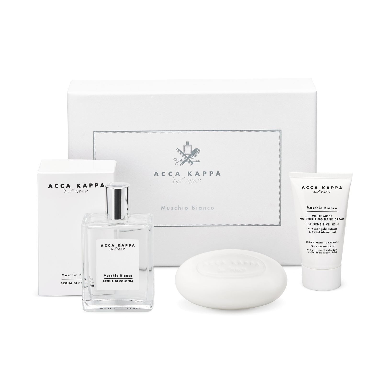 ACCA KAPPA White Moss Eau De Cologne, Soap & Hand Cream Gift Set