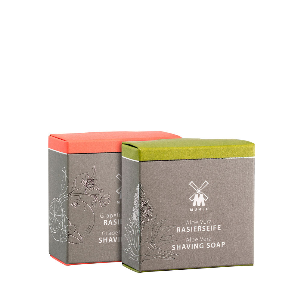 MÜHLE Shave CARE Shaving Soap Duo of Aloe Vera and Grapefruit & Mint