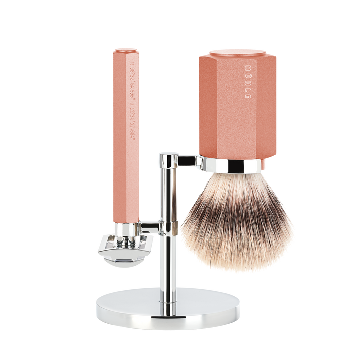 MÜHLE HEXAGON 3 Pc. Shaving Set, Silvertip Fibre® & Safety Razor, Sunrise