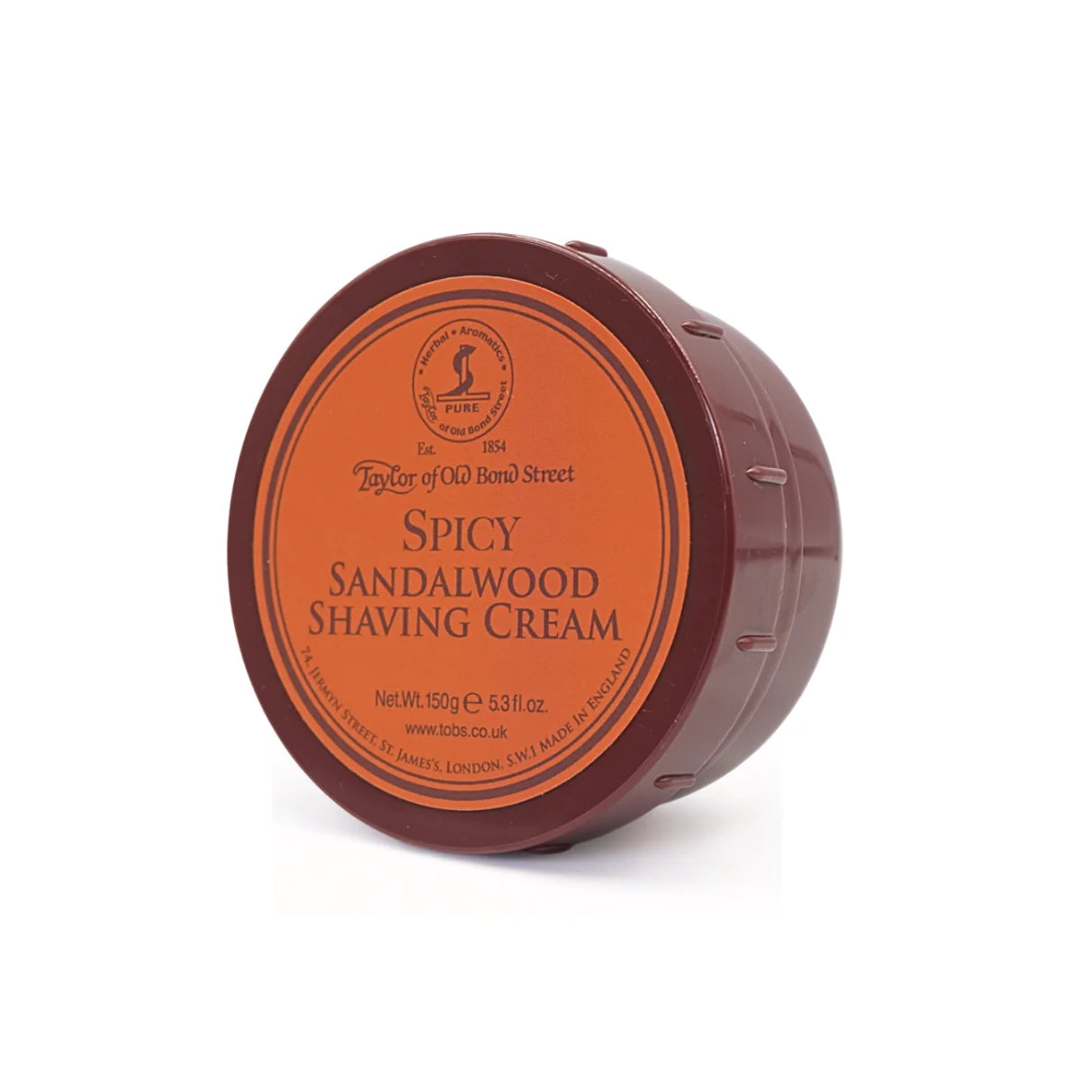 Taylor of Old Bond Street Spicy Sandalwood Shaving Cream Bowl, 5.3 oz Plastic Bowl