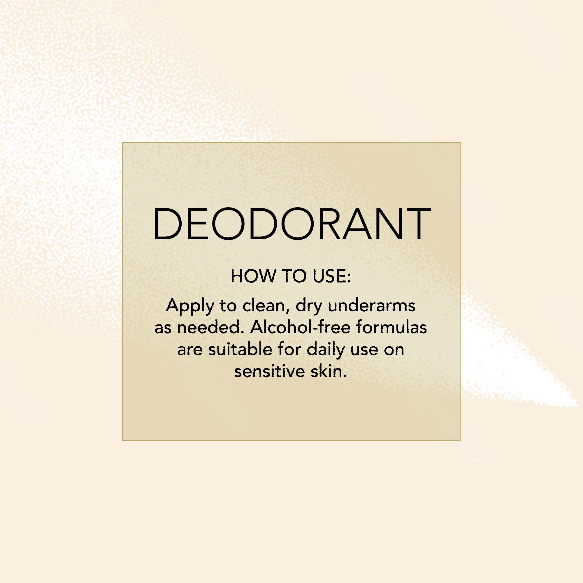 D.R. Harris How-to-infographic Deodorant. How to use: Apply to clean, dry underarms as needed. Alcohol-free formulas are suitable for daily use on sensitive skin.