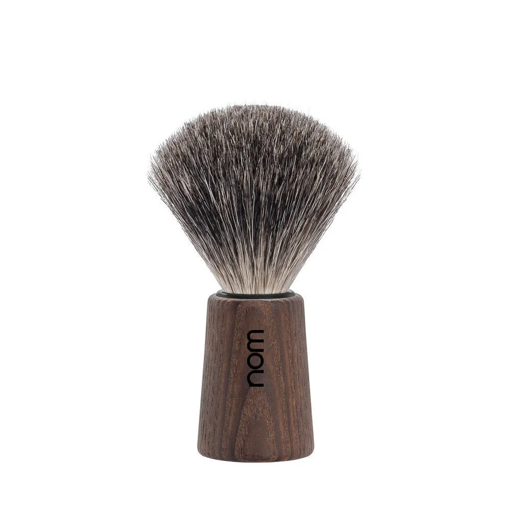 nom THEO Pure Badger Shaving Brush in Dark Ash