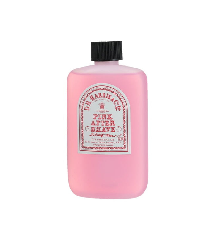 D.R. Harris Pink Aftershave, 100 mL Plastic Bottle Bib & Tucker