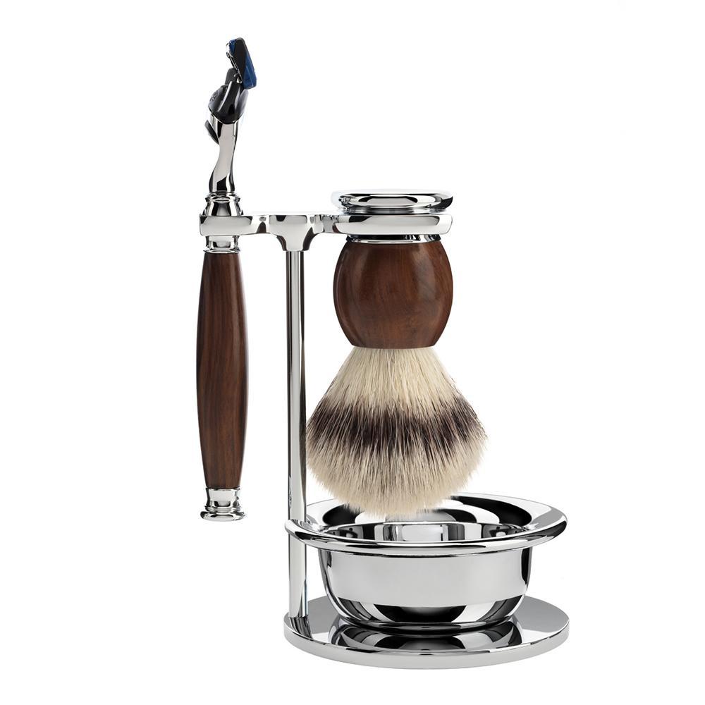 MÜHLE Sophist Ironwood 4-piece Silvertip Fiber & Fusion Razor Shaving Set