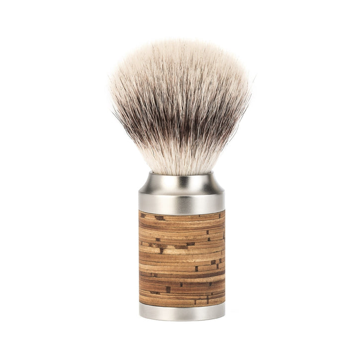 MÜHLE Rocca Stainless Steel & Birch Bark Silvertip Fiber Shaving Brush