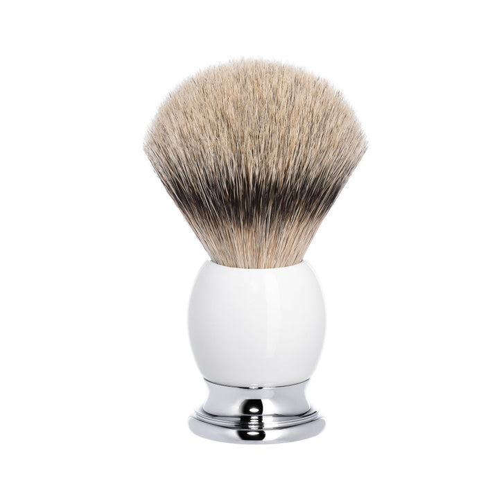 MÜHLE Sophist Porcelain & Chrome Silvertip Badger Shaving Brush