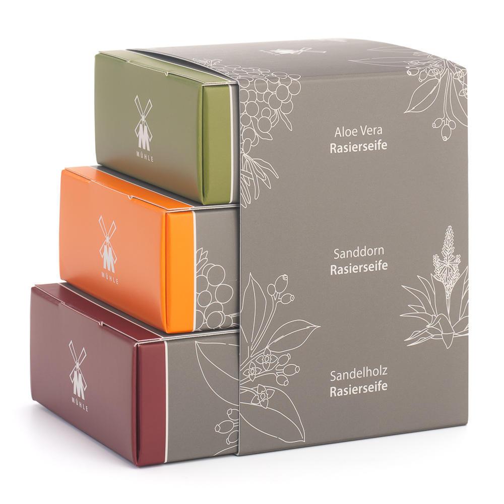 Aloe Vera, Sea Buckthorn & Sandalwood Shaving Soap Trio