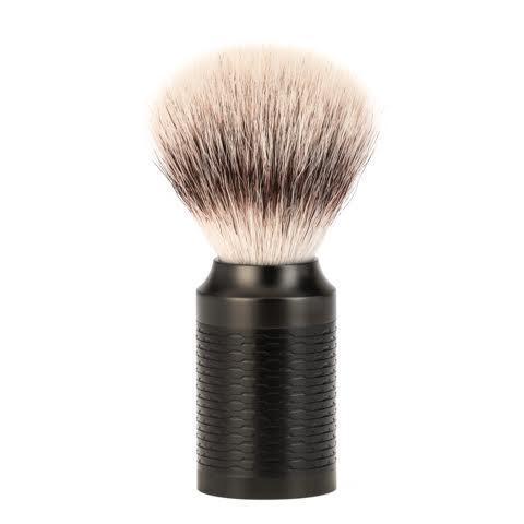 MÜHLE Rocca Jet Black Stainless Steel Silvertip Fiber Shaving Brush