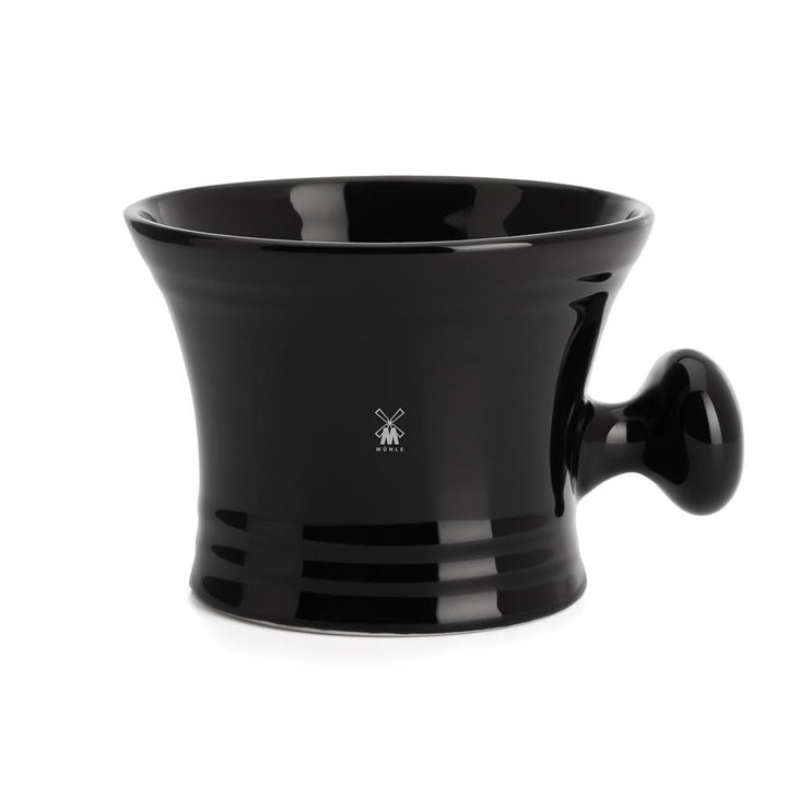 MÜHLE Black Porcelain Shaving Mug with Handle