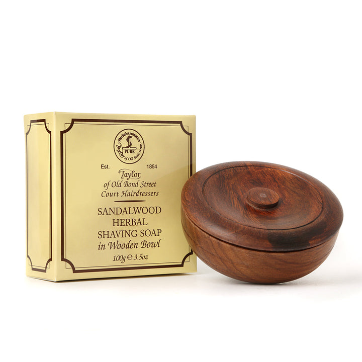 Taylor of Old Bond Street Sandalwood Shave Soap in Wooden Bowl