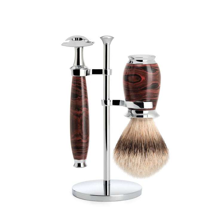 MÜHLE PURIST Ebonite 3 Pc. Silvertip Badger/ Safety Razor Set