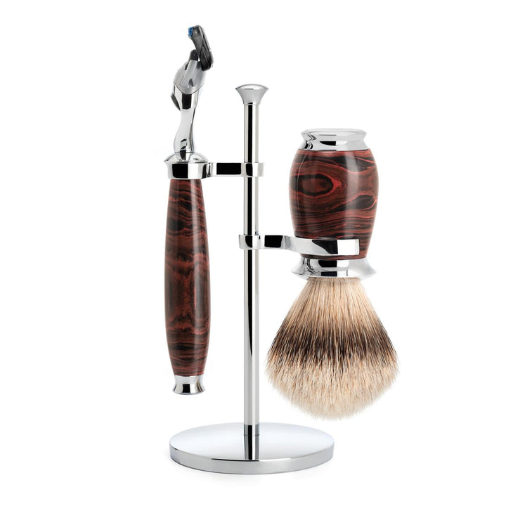 MÜHLE PURIST Ebonite 3 Pc. Silvertip Badger/ Fusion Shaving Set