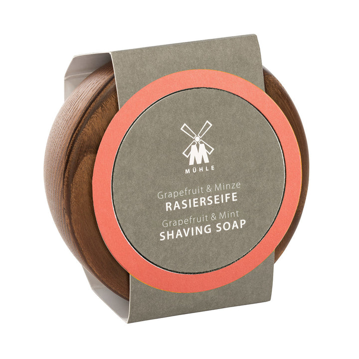 MÜHLE Grapefruit & Mint Shaving Soap in Steamed Ash Bowl- Packaging Main